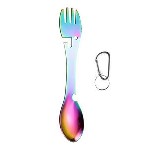 Versatile 2 In 1 Dual Head Stainless Steel Fork Spoon With Carabiner 17