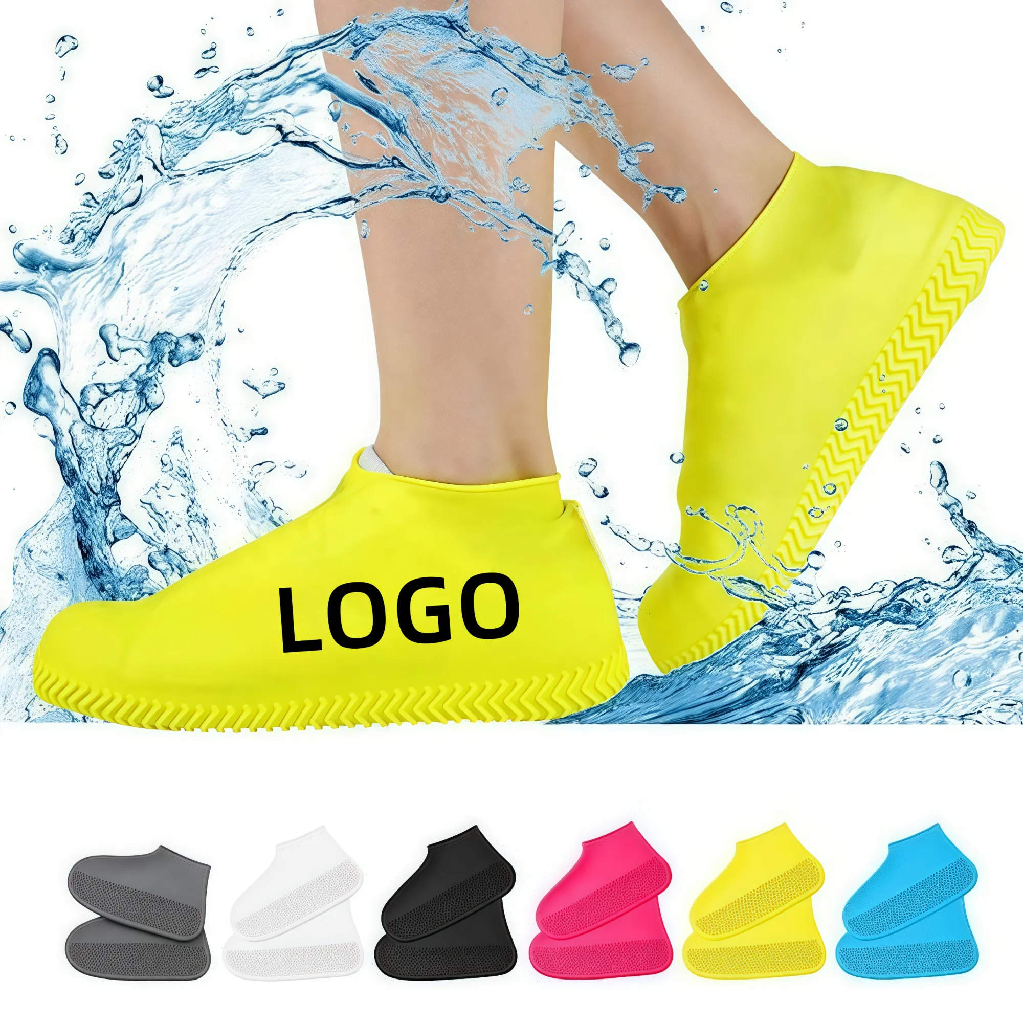 MOQ Waterproof Non Slip Shoe Covers Silicone Overshoes 3