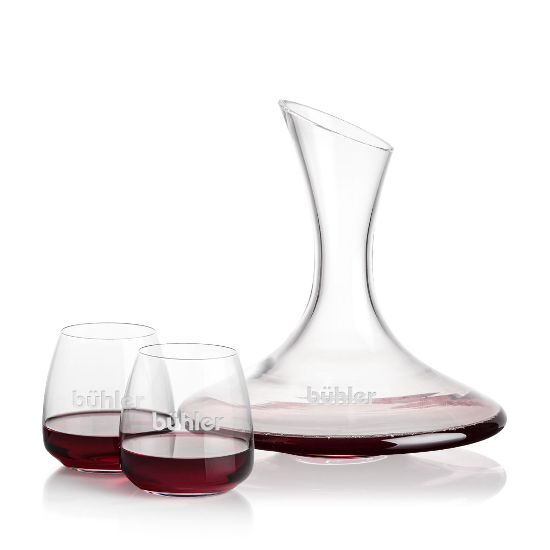 Madagascar Carafe & Hogarth Stemless Wine 6