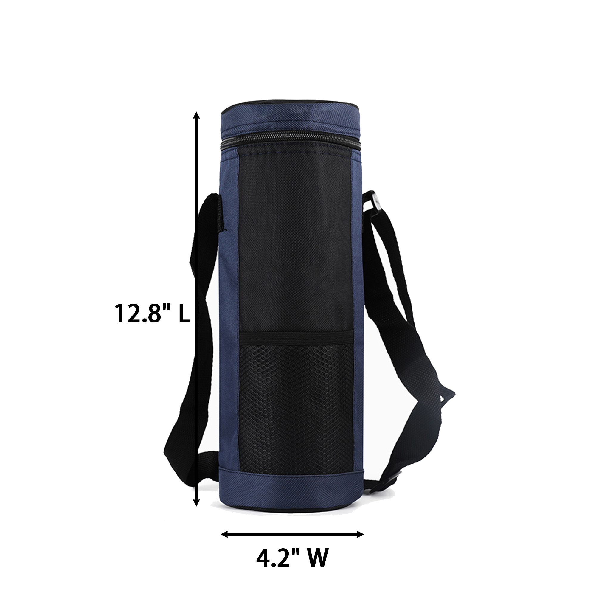 Oxford Fabric Insulated Bottle Tote 12.8" x 4.2" 4