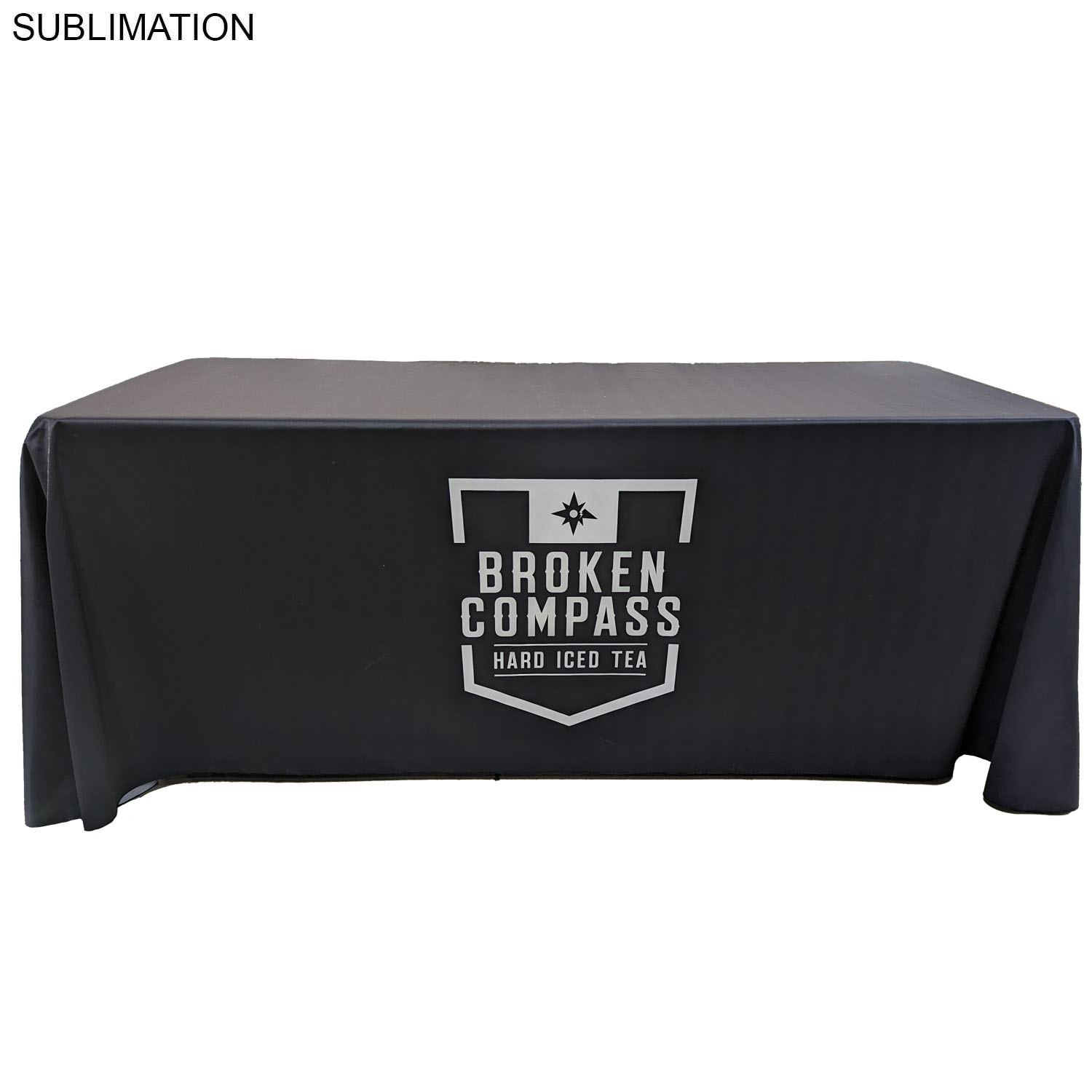 24Hr Express Ship - Sublimated PREMIUM Cloth for 6' table, Drape style, Closed Back, Rounded Corners 7