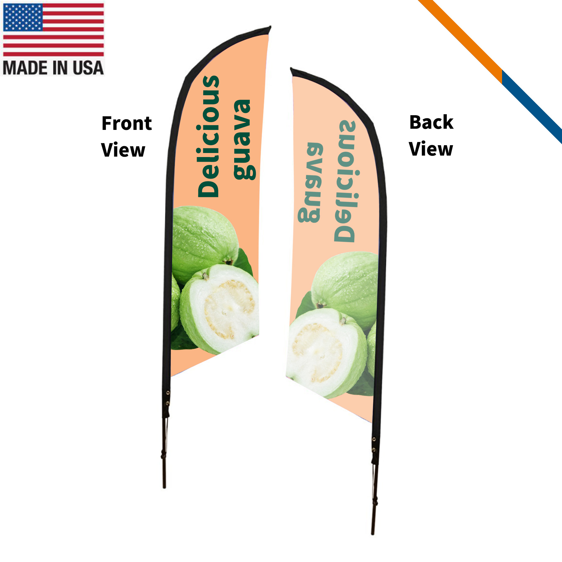 9' Orchid Single-Sided Angle Flag 2