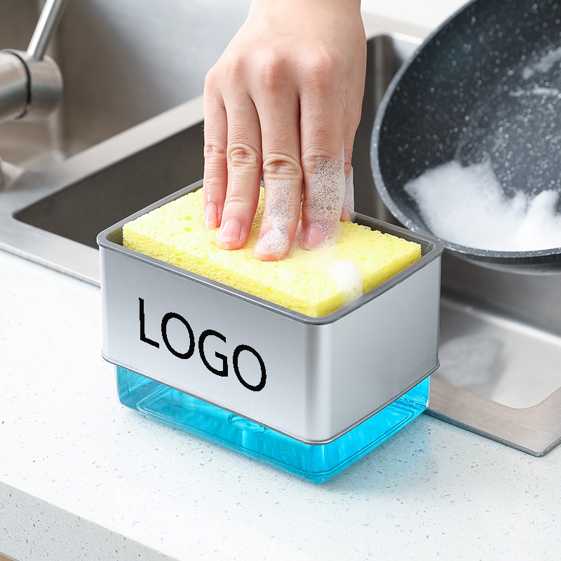 13oz Kitchen Pump Soap Dispenser w/Sponge 2