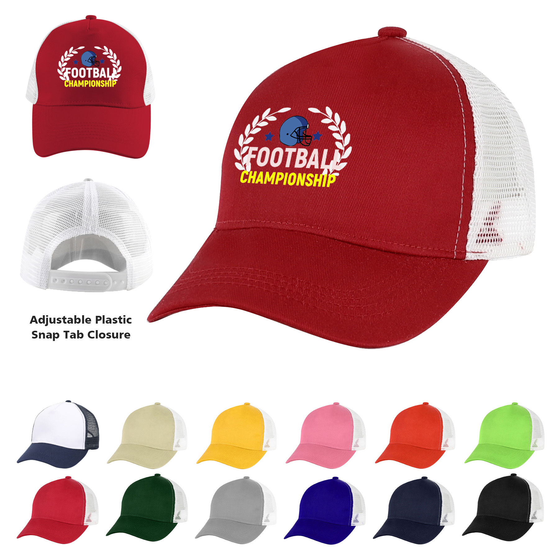 5 Panel Structured Trucker Cap W/Snapback 16