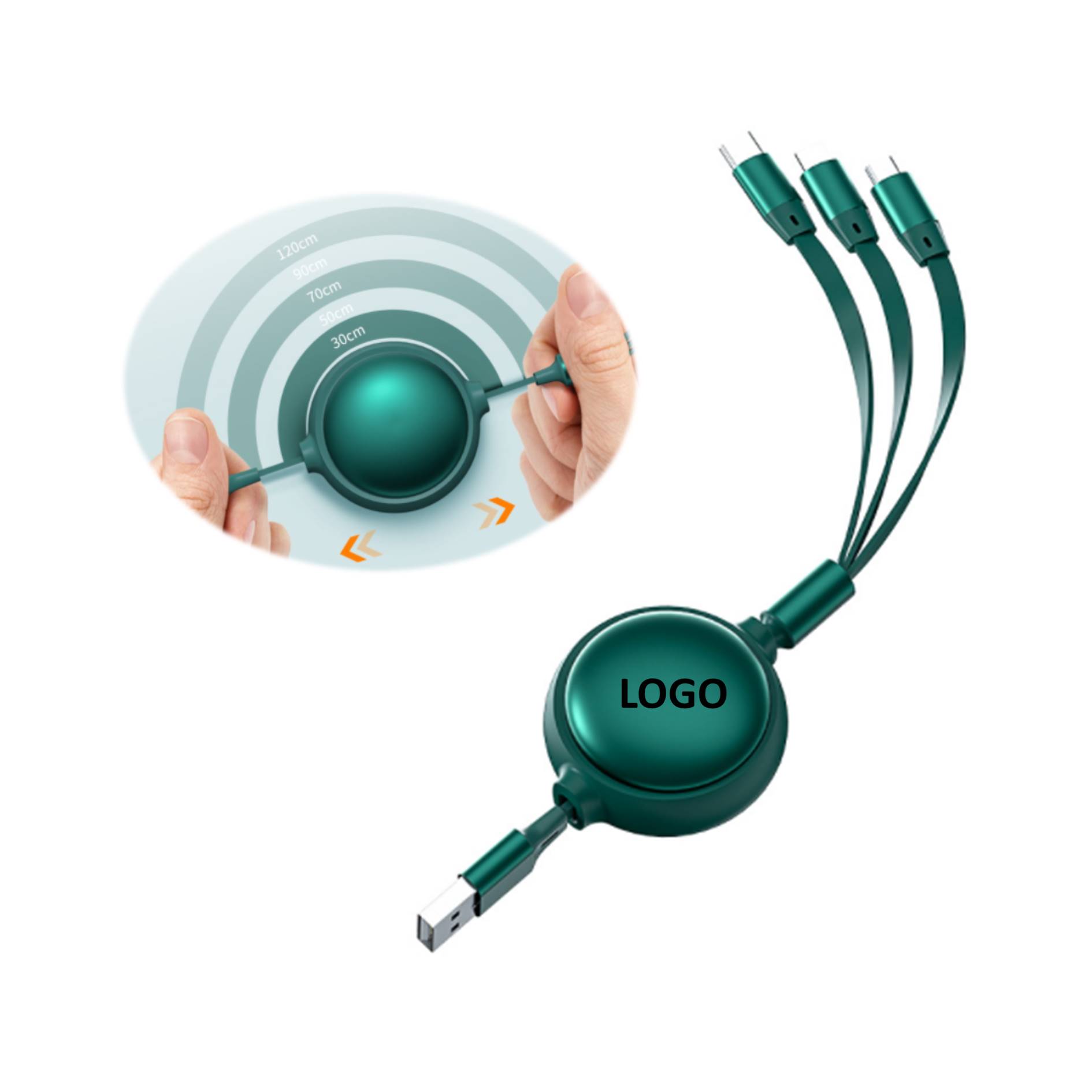Creative 3 in1 Stretch Micro Usb Charging Data Cable 2