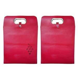 3 Bottle PU Leather Wine Bag With Grape Window And Metal Handle 10