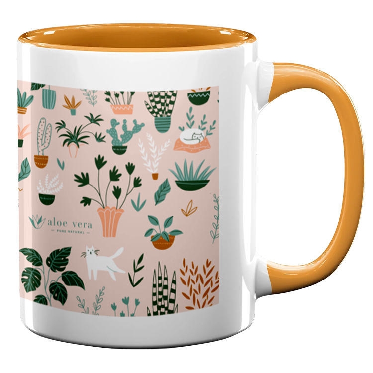 11oz Full Color Colored Handle Mug 11