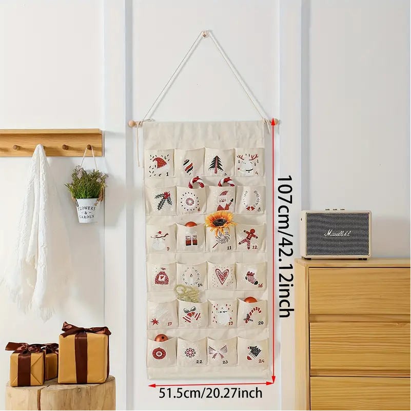 Fabric Christmas Advent Calendar with Pockets 1