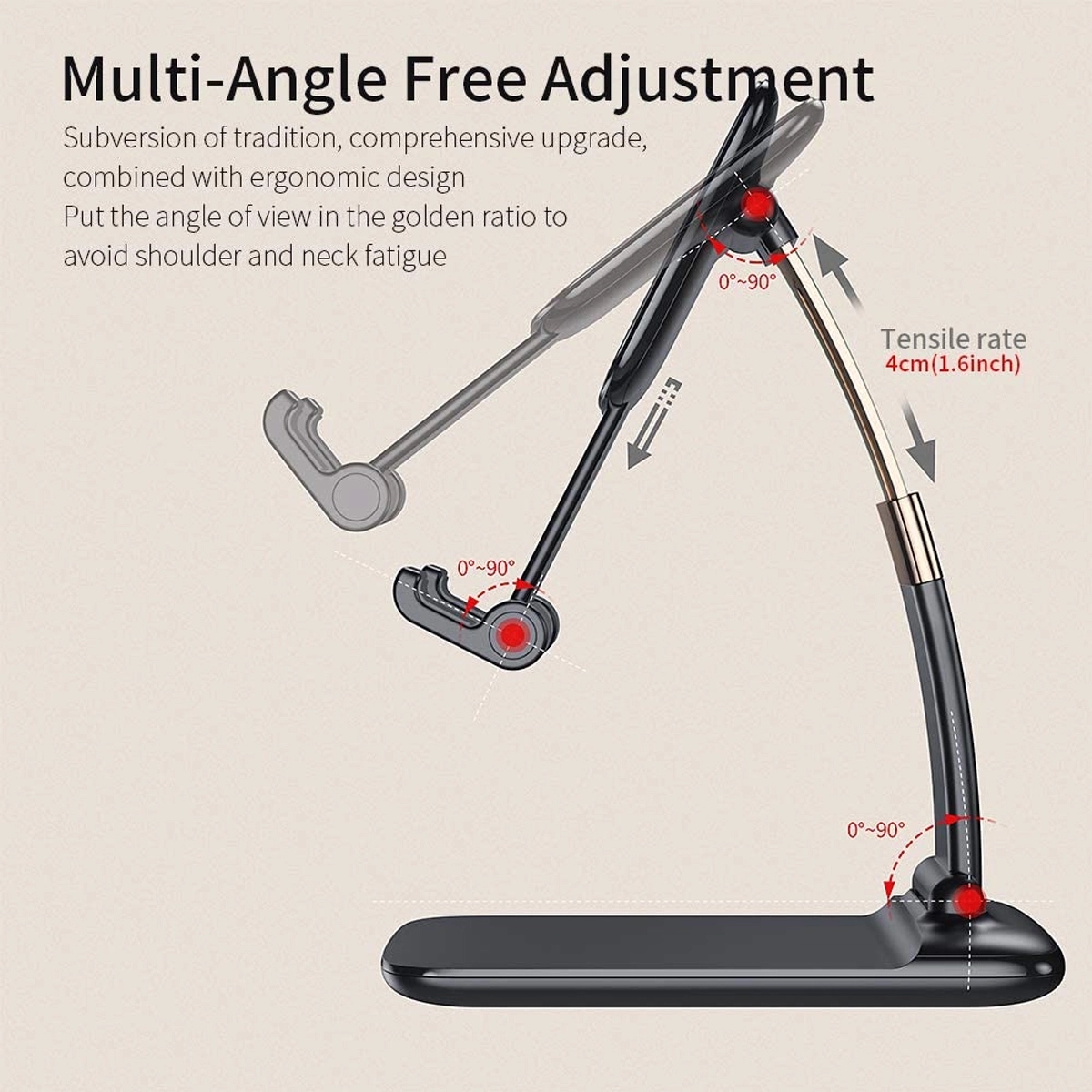 Adjustable Mobile Phone Holder Compatible With Tablet 5