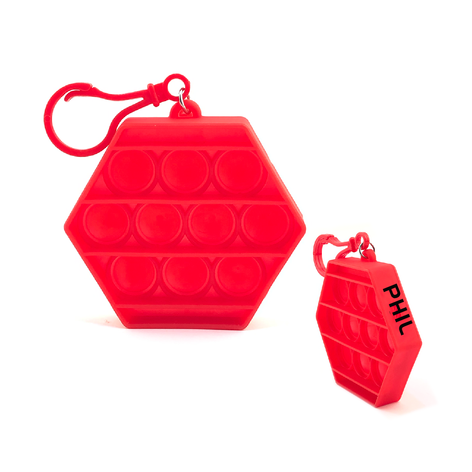 Hexagon Push Bubble Fidget Sensory Toy With Buckle 1