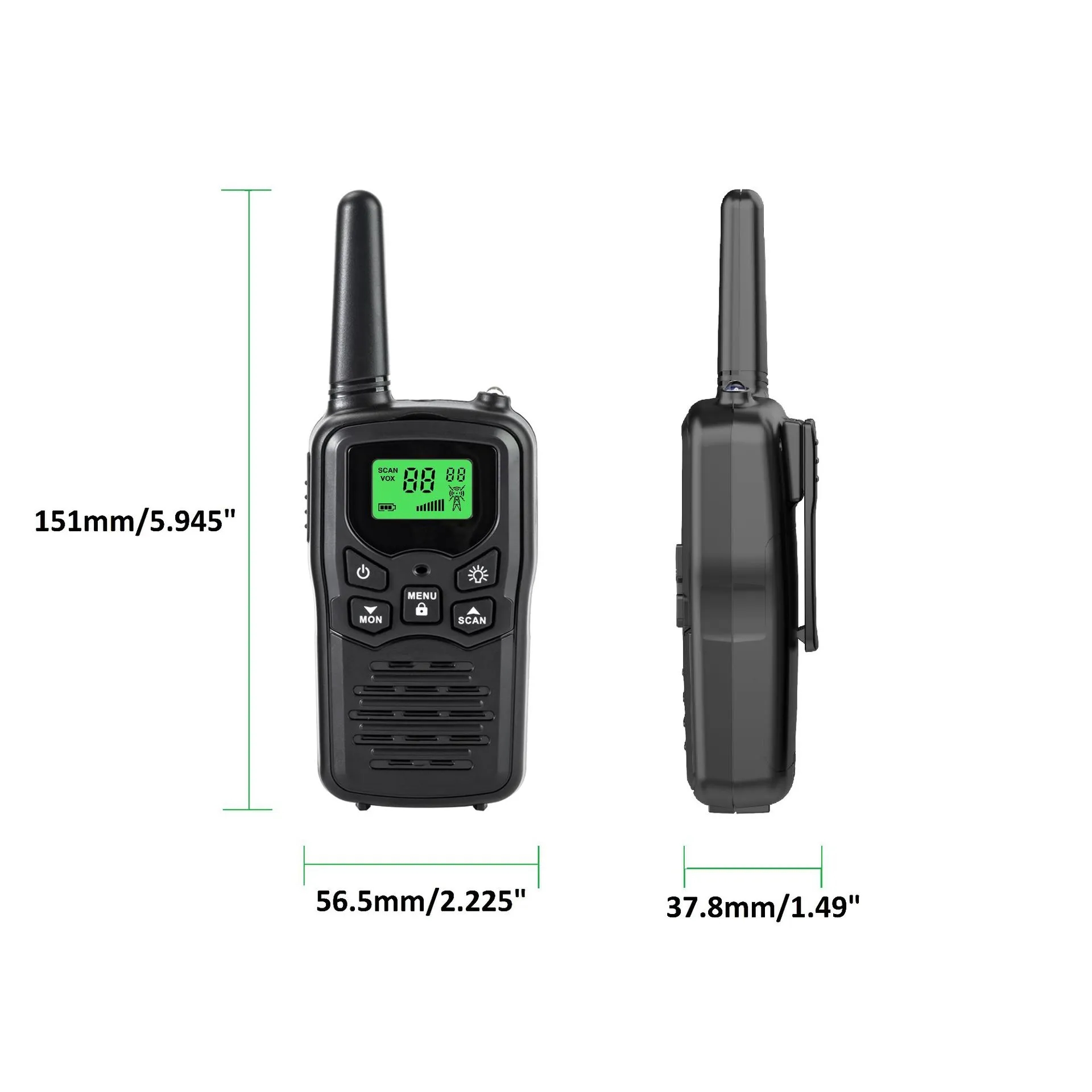 Custom Durable Rechargeable Walkie Talkies With Flashlight 2