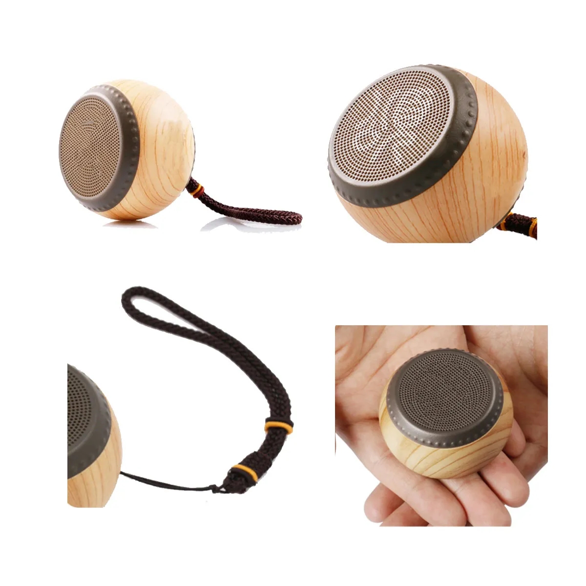 Portable Wooden Smart Small Drum Wireless Bluetooth Speaker 5