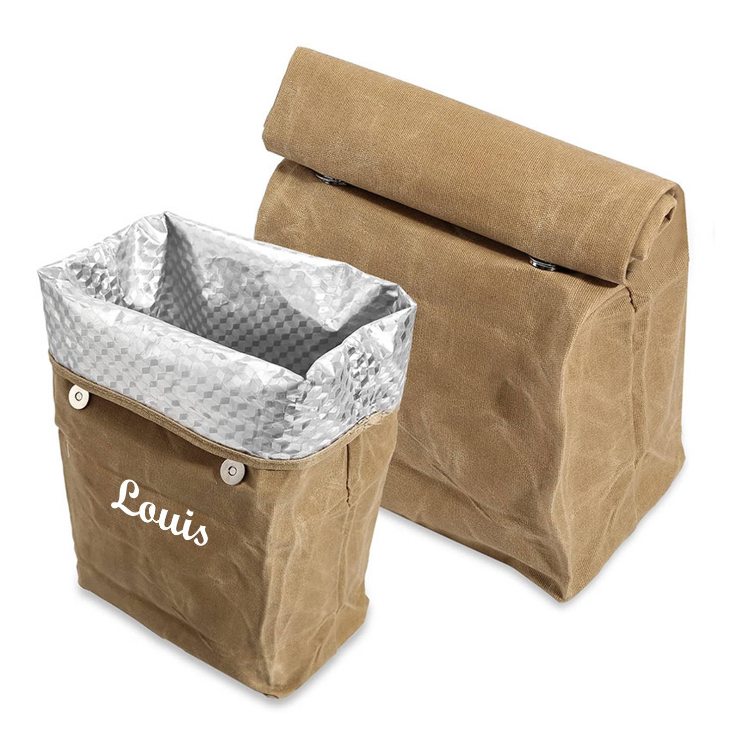 Oil Wax Canvas Lunch Insulation Bag 6