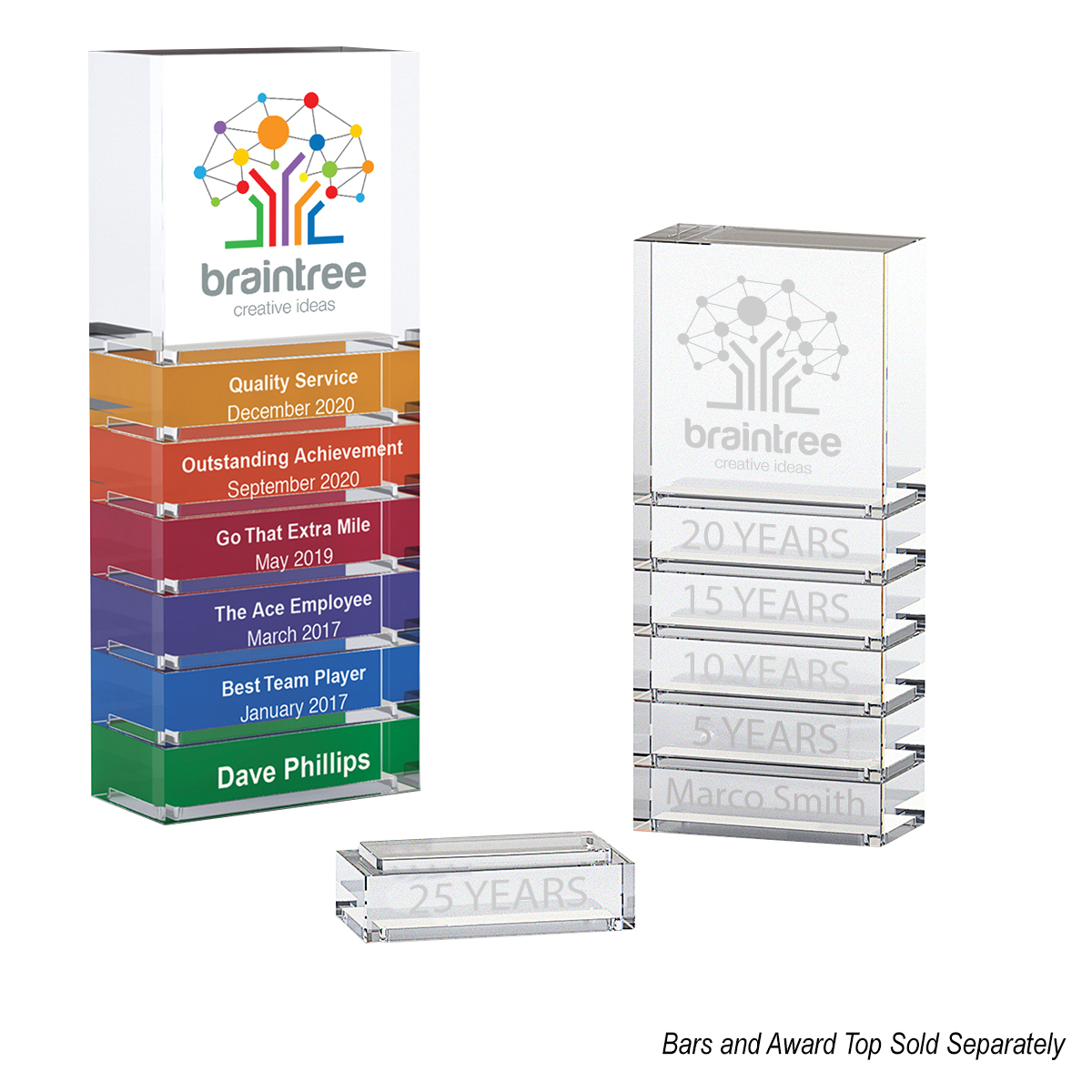 Stackable Clear Acrylic Bar Award 5