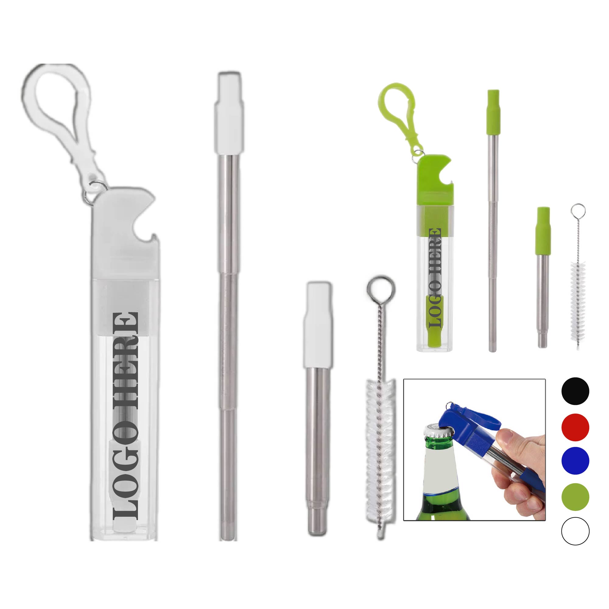 Buildable Straw Kit in Travel Case with Carabiner 3