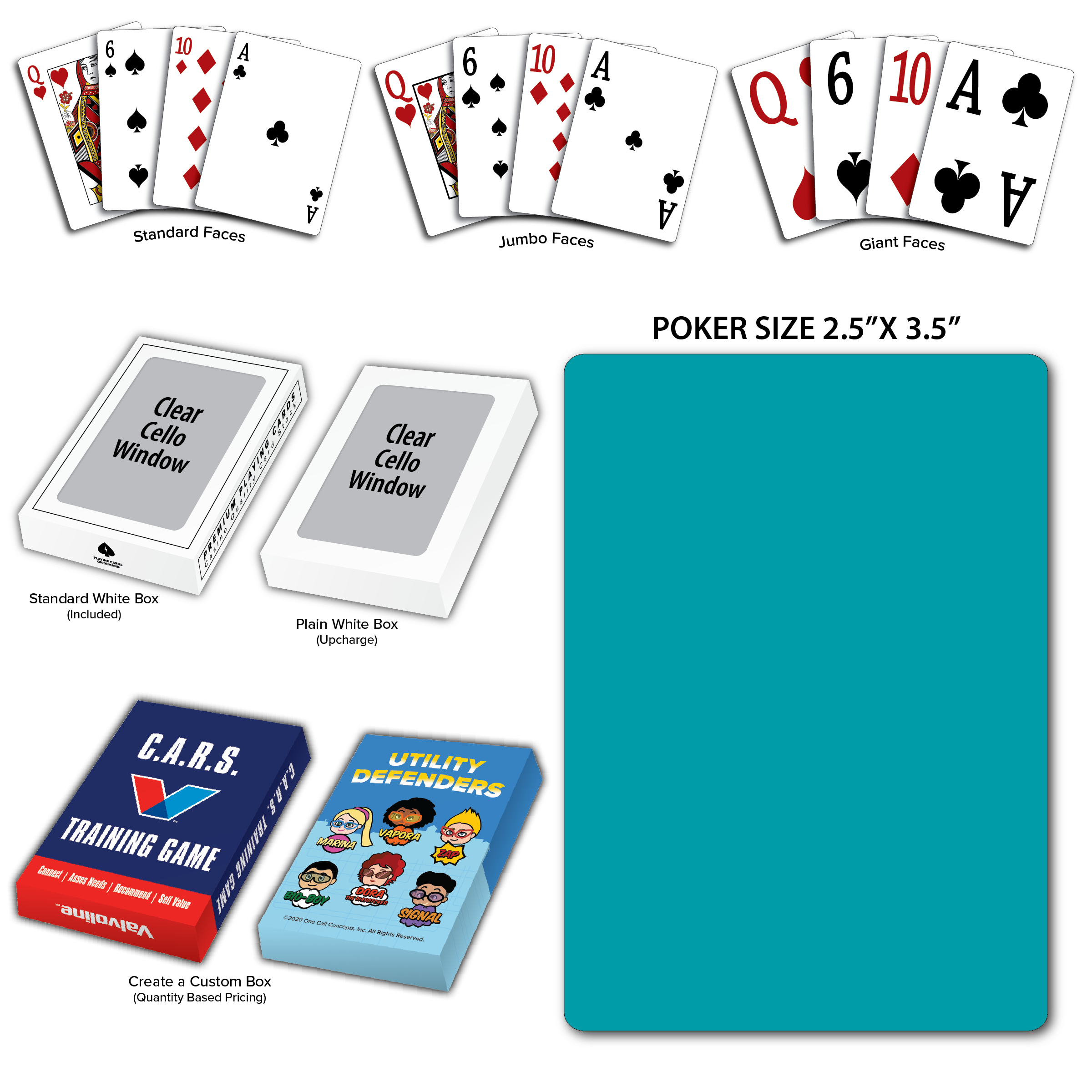 Solid Back Teal Poker Size Playing Cards 4
