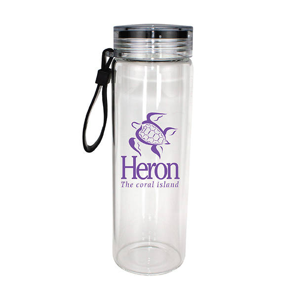 20 oz. Durable Clear Glass Bottle with Screw on Lid 1