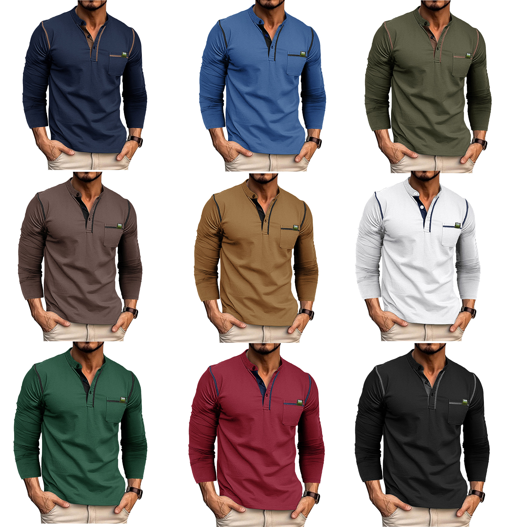 Polyester Unisex Button Placket Casual Pullover, custom hoodie or sweatshirt with logo imprint 3