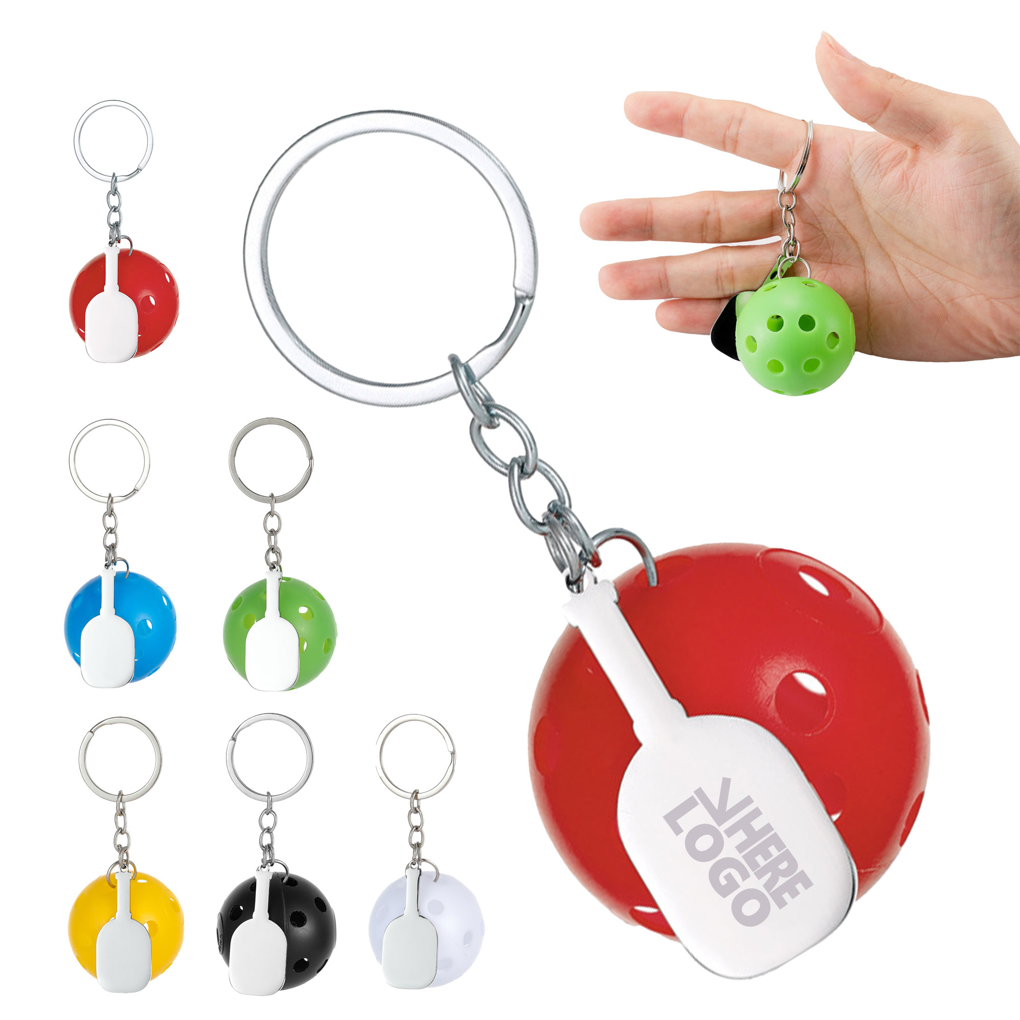 MOQ 20 Pickleball Set Keychain Sports Gift 2