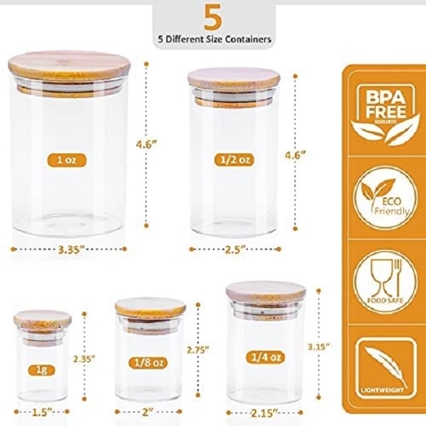 Glass Storage Jar With Decorative Airtight Bamboo Lid 1