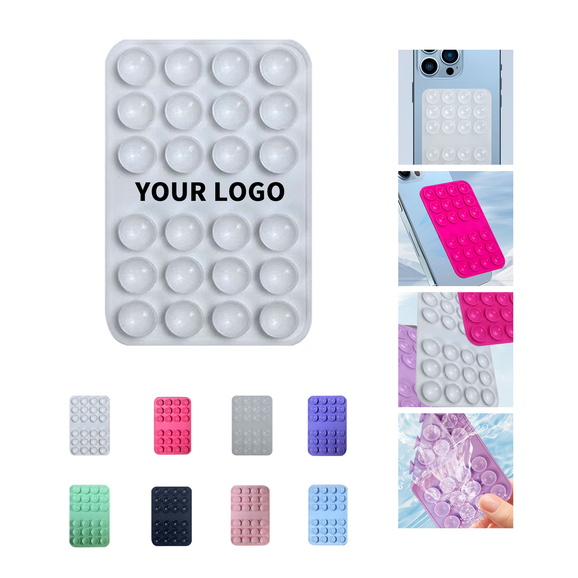 Silicone Suction Pad For Mobile Phone Support 2.3" Length X 3.8" Width X 0.3" Height 8