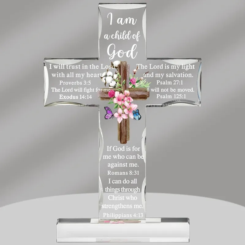 Acrylic Christian Standing Cross 5