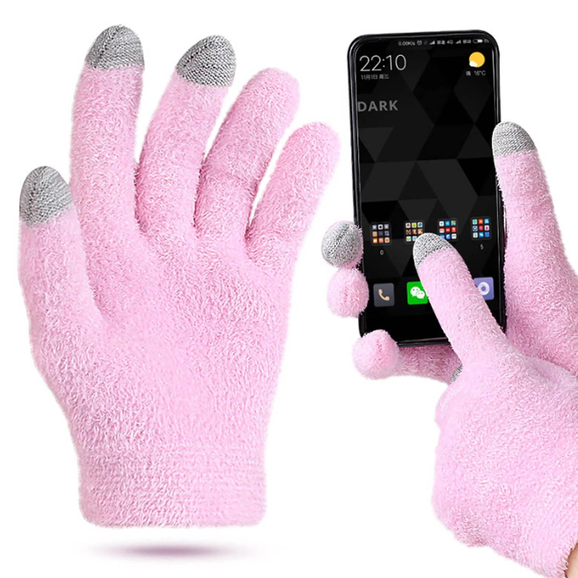 Feather Yarn Touchscreen-Compatible Winter Gloves 5