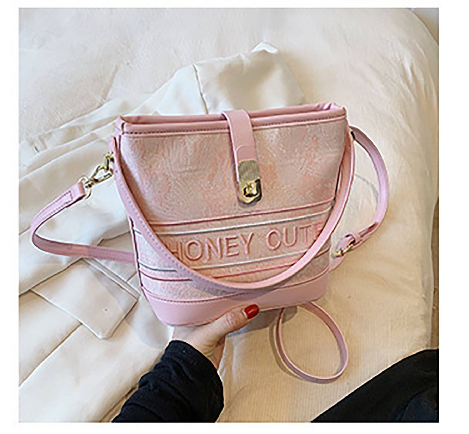 PU Leather Bucket Crossbody Bag 2