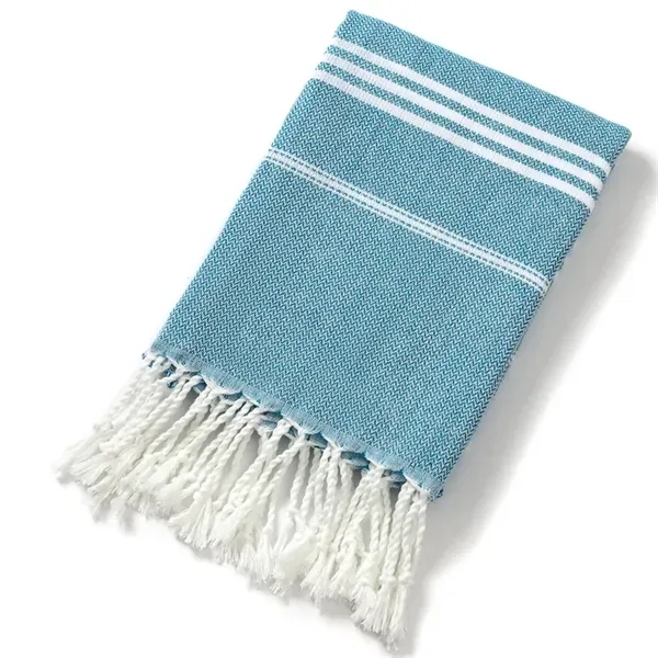 Fringed Jacquard Striped Bath Towel - Poly-Cotton Blend 17