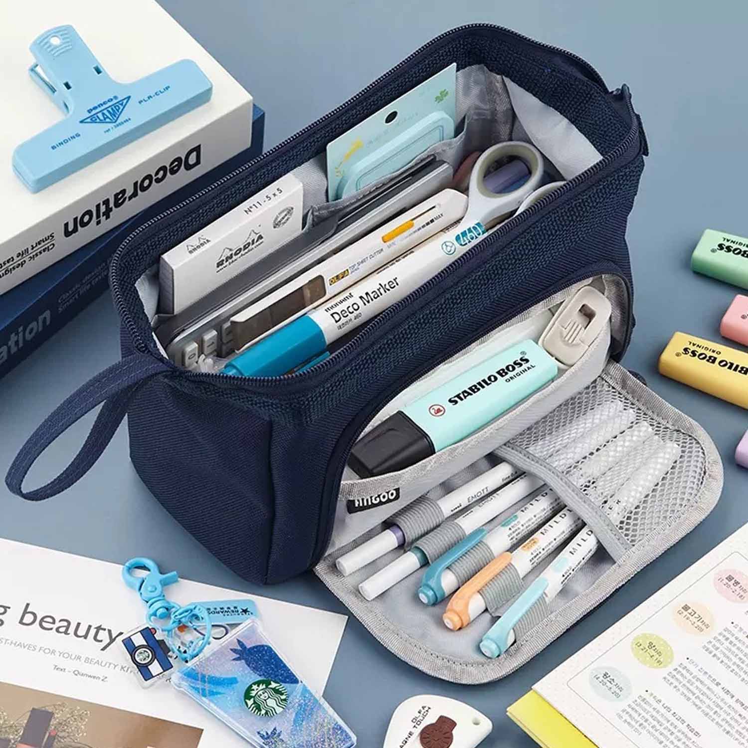 Large Capacity Pencil Pouch Handheld Pen Bag 6