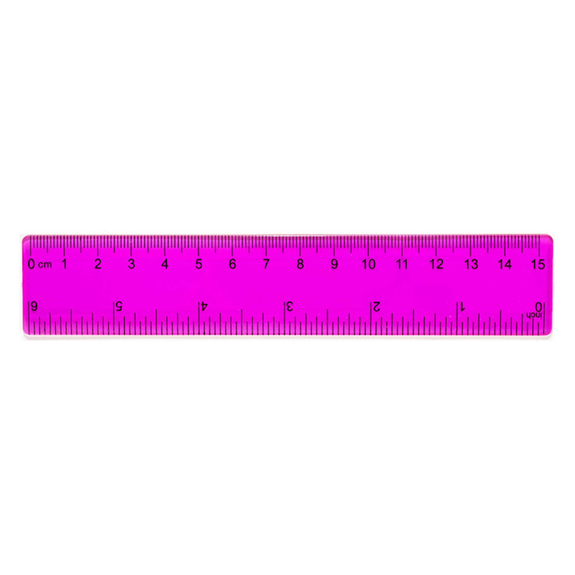 Plastic Transparent Straight Ruler Flexible Shatter Resistant 6" X 1.2" 7