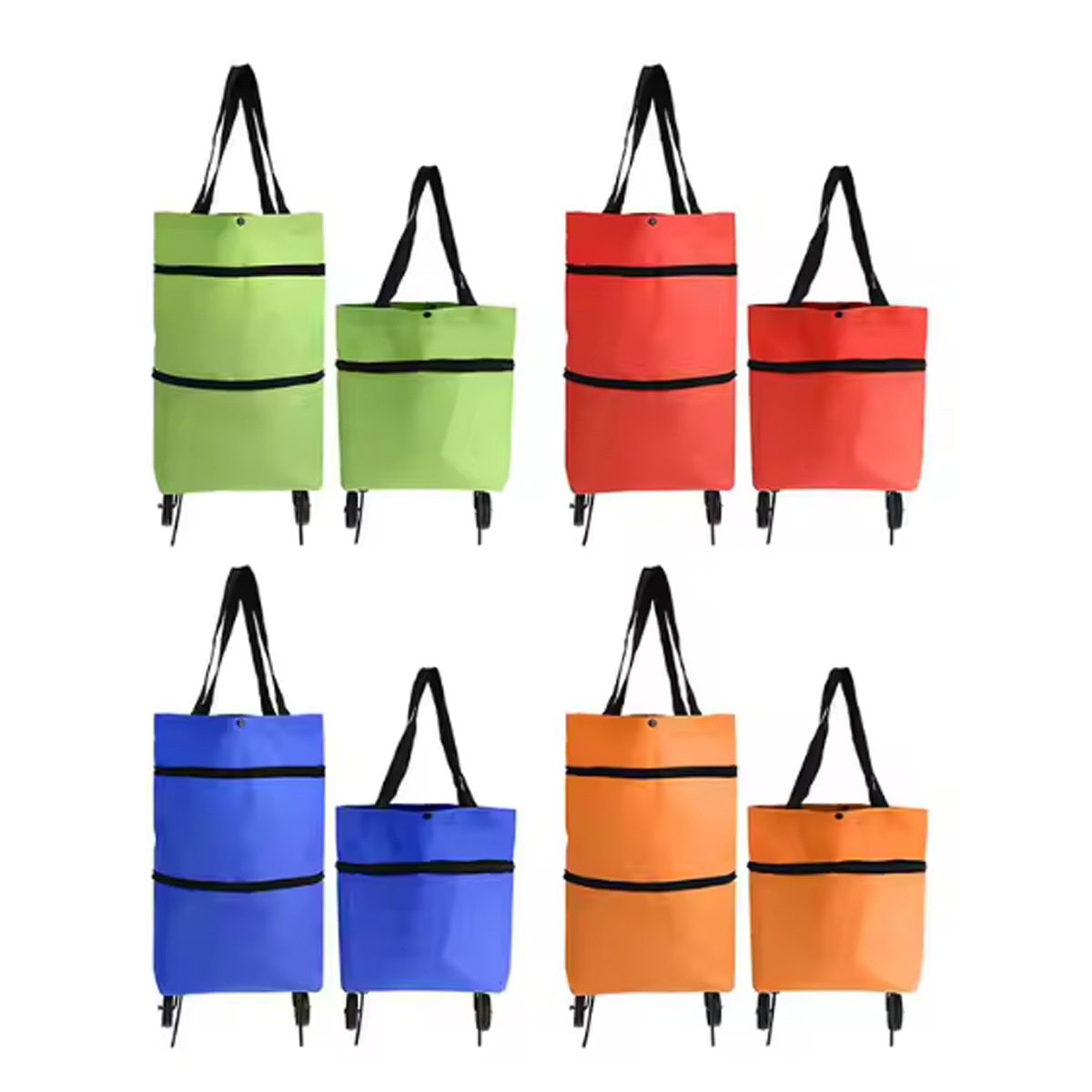 Foldable Rolling Shopping Grocery Cart Tote Bag with Wheels 3