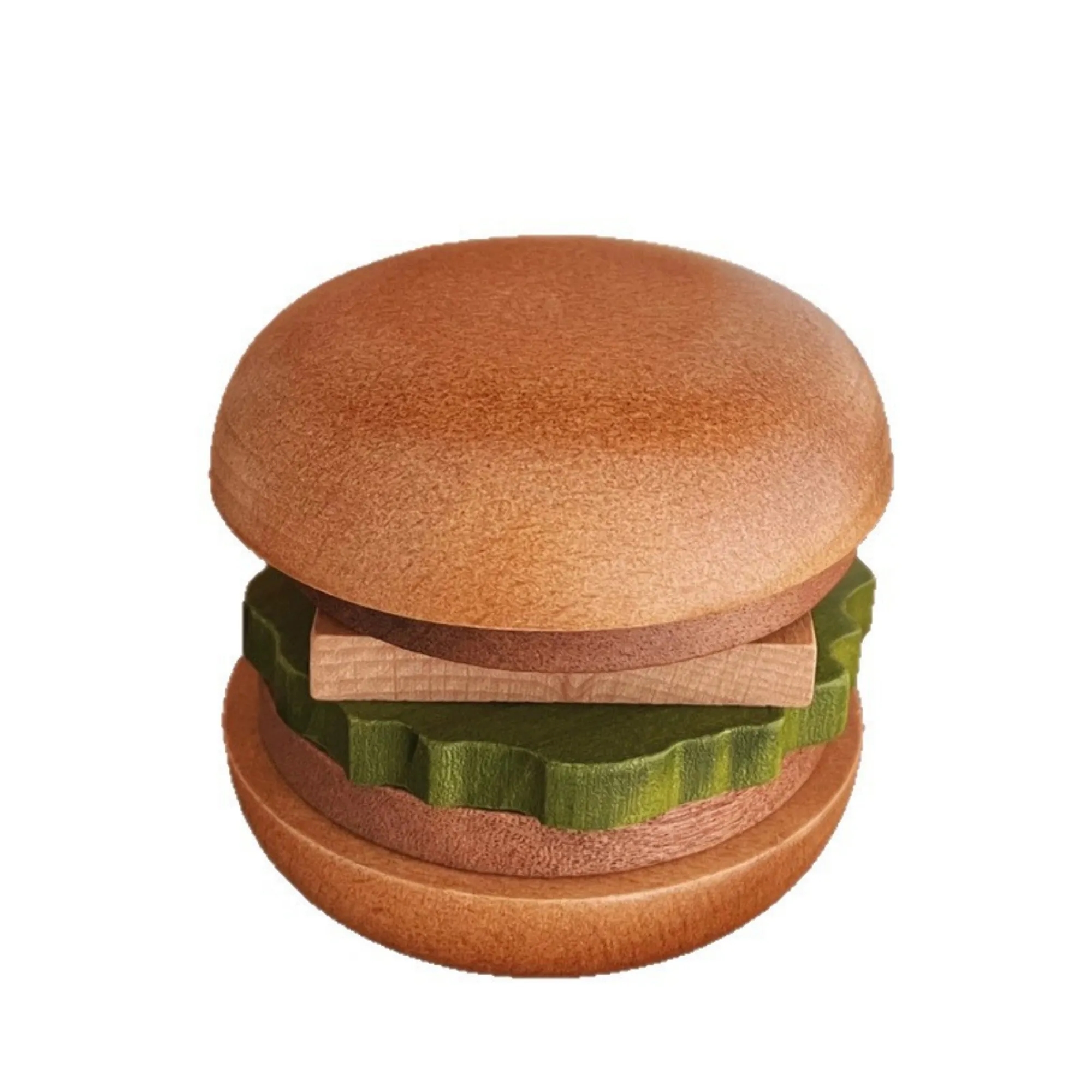 Hamburger Wood Coaster Set 6 Pieces 2