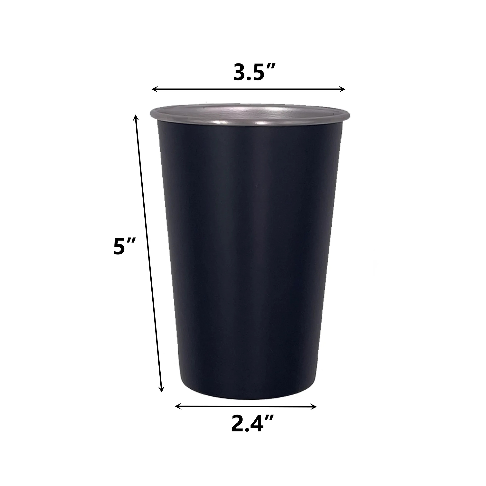 16 Oz Stainless Steel Cup Black 4