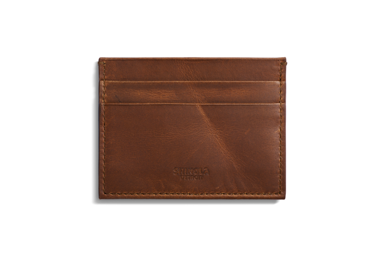 Shinola Five Pocket Card Case - Medium Brown Navigator Leather 1