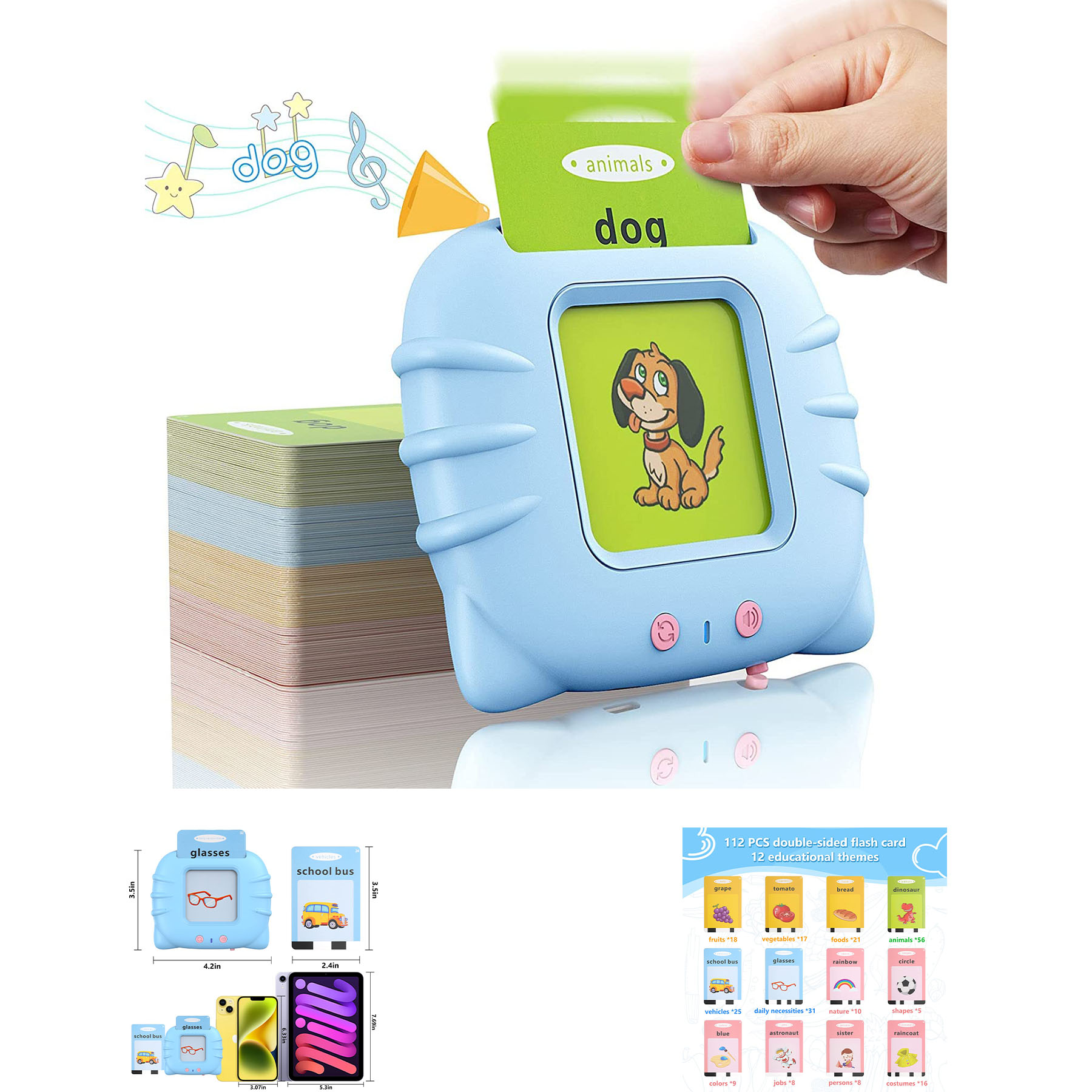 Kids Toys Flash Cards Educational Toys for 2-6 Years 2