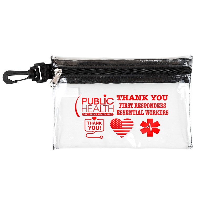 "Jupiter" 12 Piece Safety Kit in Zipper Pouch with Carabiner Attachment 14