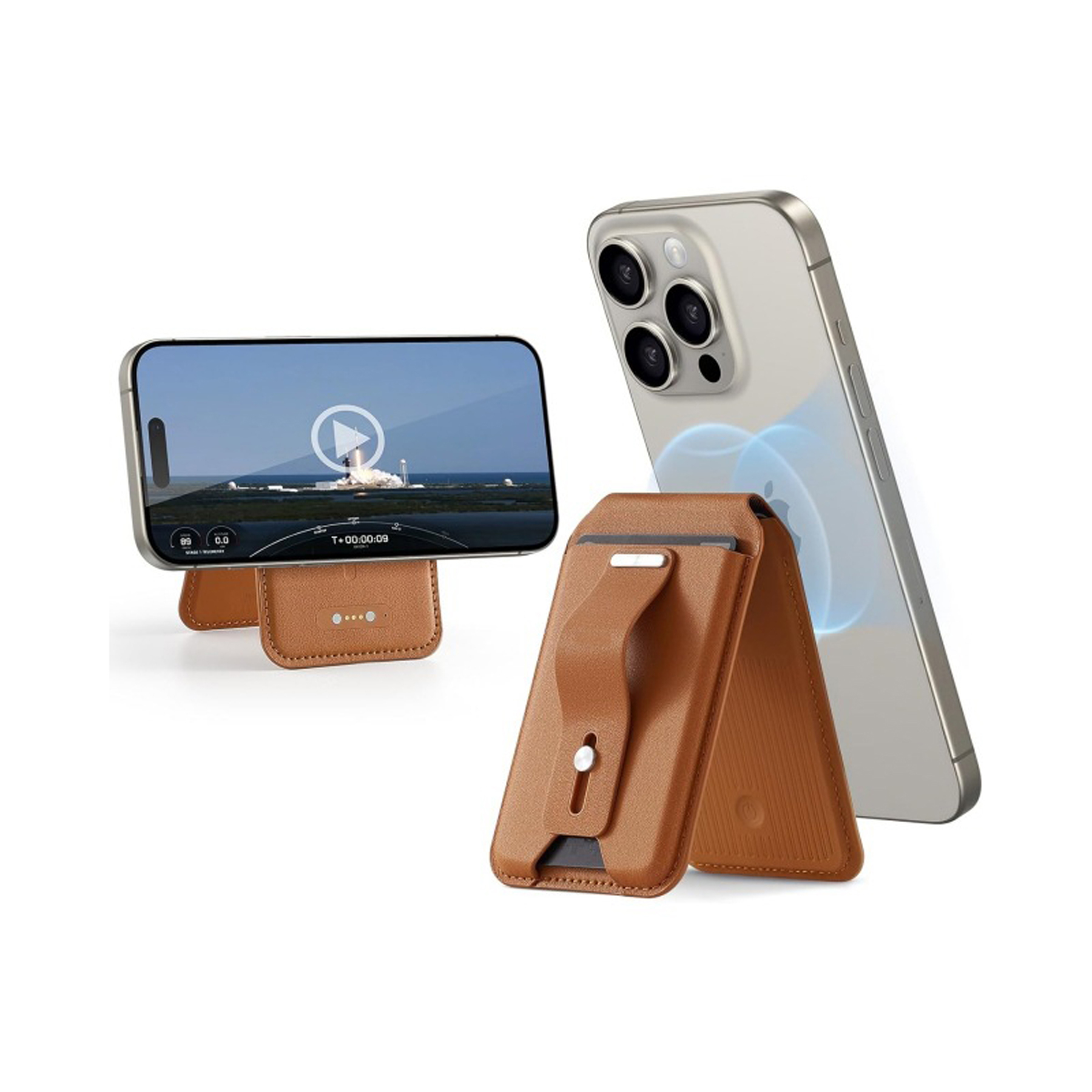 Magnetic Wallet Tracker with Adjustable Phone Stand 4