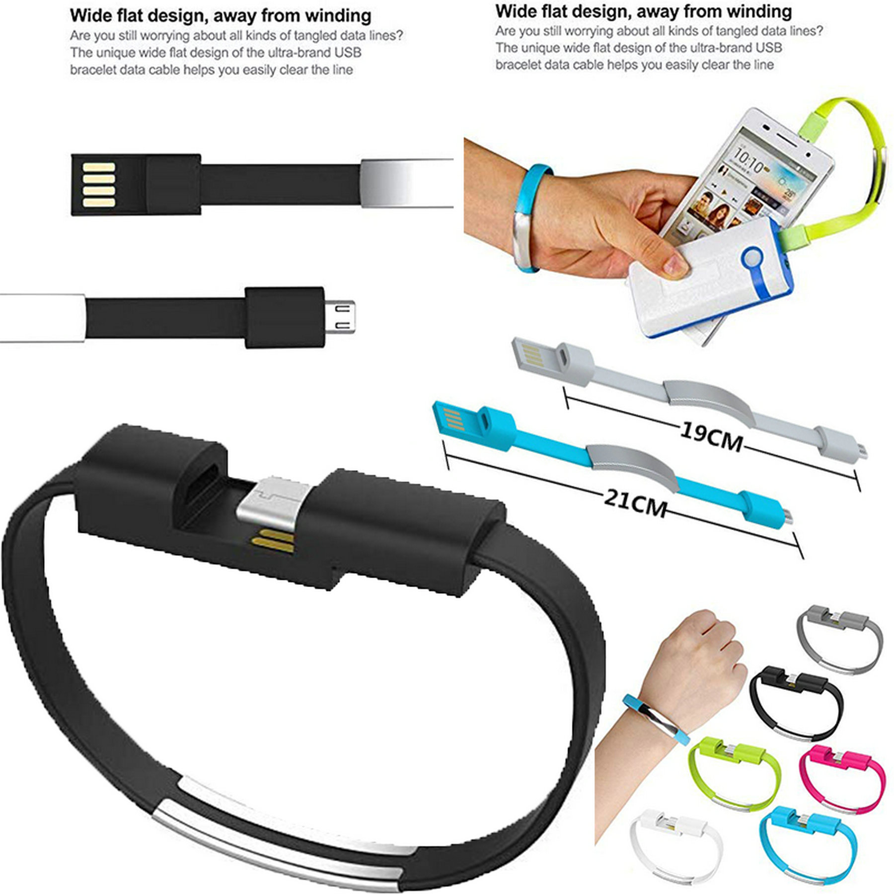 Silicone bracelet USB Data cable 1