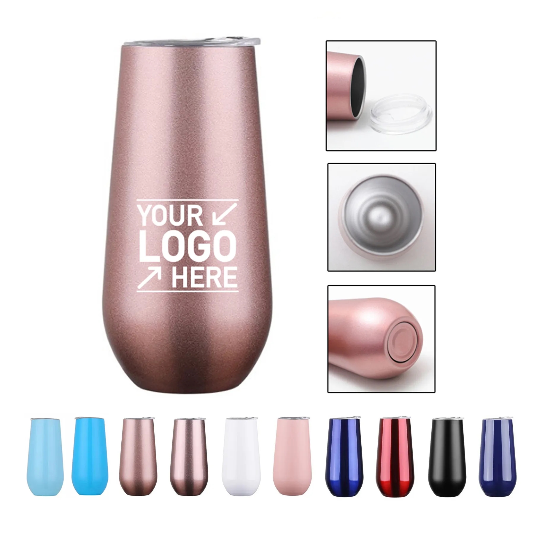 16oz Eggshell Shape Wine Cup With Lid 8
