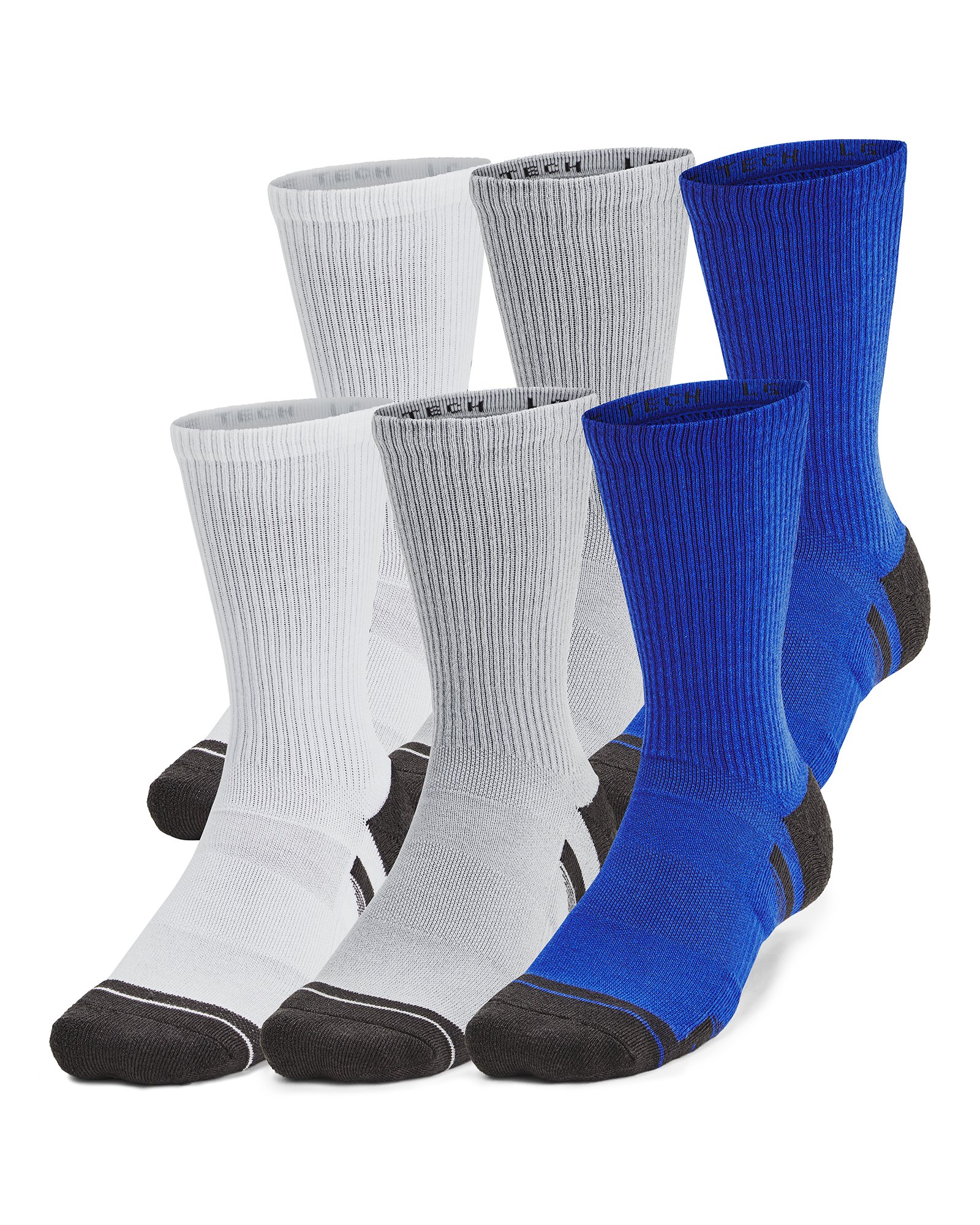 UA Performance Tech Unisex 6-Pack Crew Socks 3