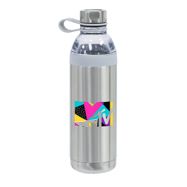 Dual Opening Stainless Steel Water Bottle - 20 Oz., custom water bottle with logo imprint 58