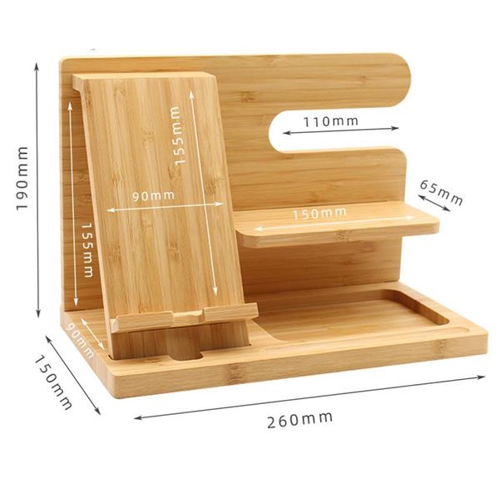 Bamboo Wood Multi-Functional Mobile Phone Holder 3