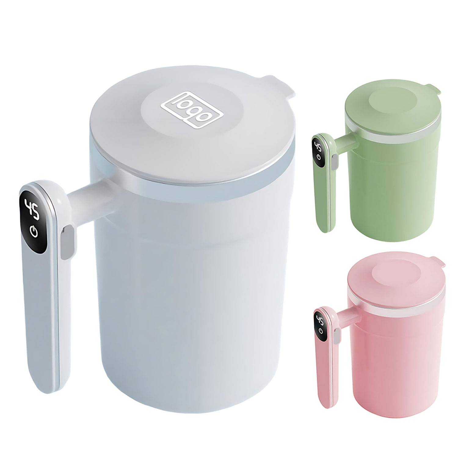 13oz Stainless Steel Electric Stirring Cup for Milk Coffee