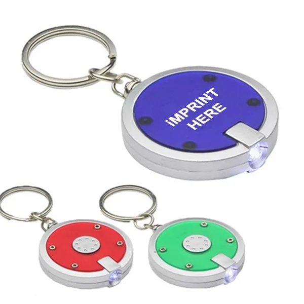 Round Simple Touch LED Key Chain 1