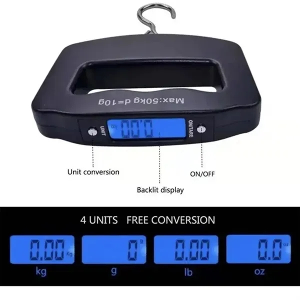 110lb /50kg Portable Digital Scale with Hook 6