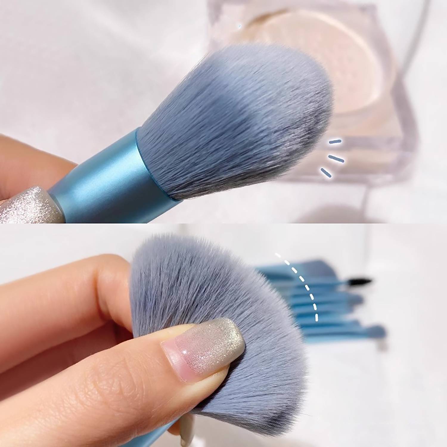 8-Piece Makeup Brush Set, Macaron-Themed Portable Blush 4