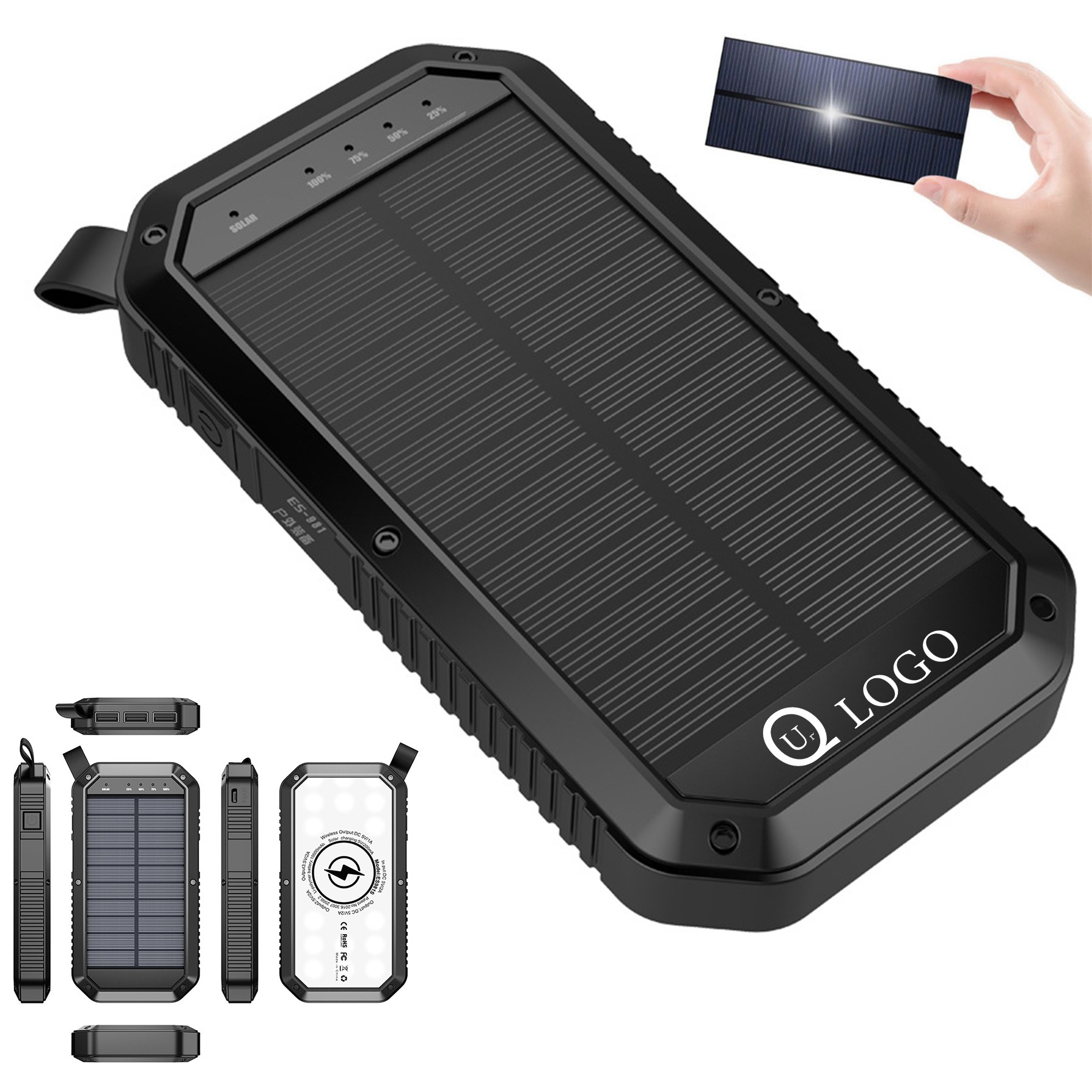 10000Mah Solar Power Bank Flashlight