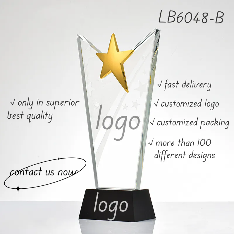 Crystal Awards Glass Winner Trophy Recognition Cups 3