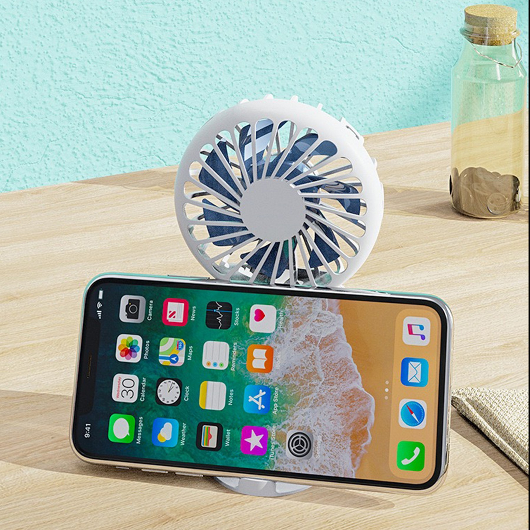 2-In-1 Astronaut Rechargeable Handheld Fan W/Phone Stand 6